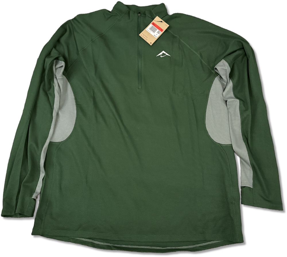 Nike DriFit Trail Long Sleeve Shirt Men's L 1/2-Zip Clay Green Summit FV9994-323